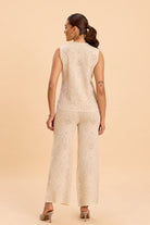 SARAH LACE JACQUARD KNITTED VEST CO-ORD SET - Sunday Story