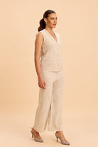 SARAH LACE JACQUARD KNITTED VEST CO-ORD SET - Sunday Story