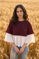 SELENE FAUX LAYERED PEPLUM T-SHIRT - Sunday Story