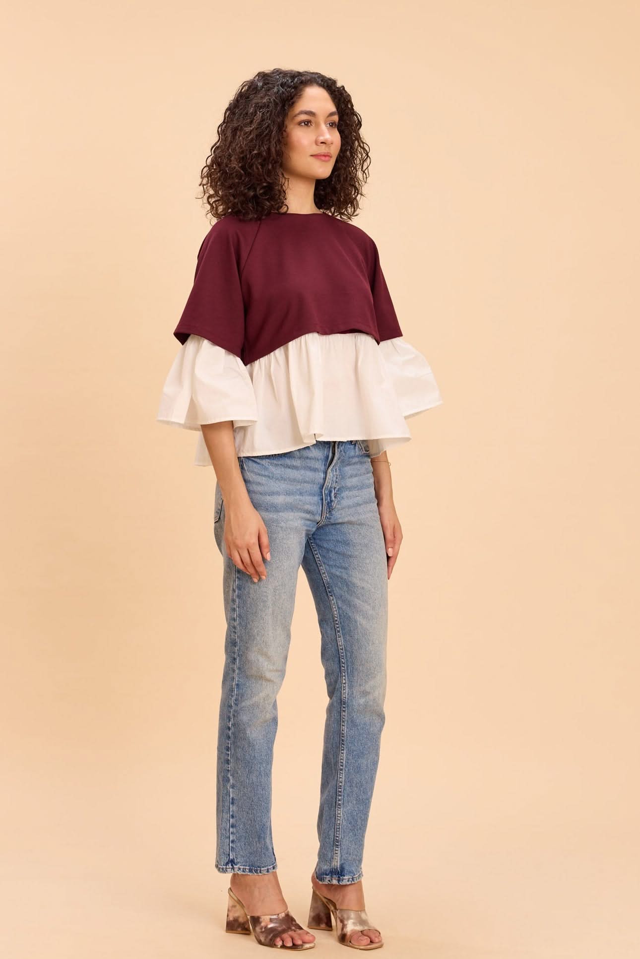 SELENE FAUX LAYERED PEPLUM T-SHIRT - Sunday Story