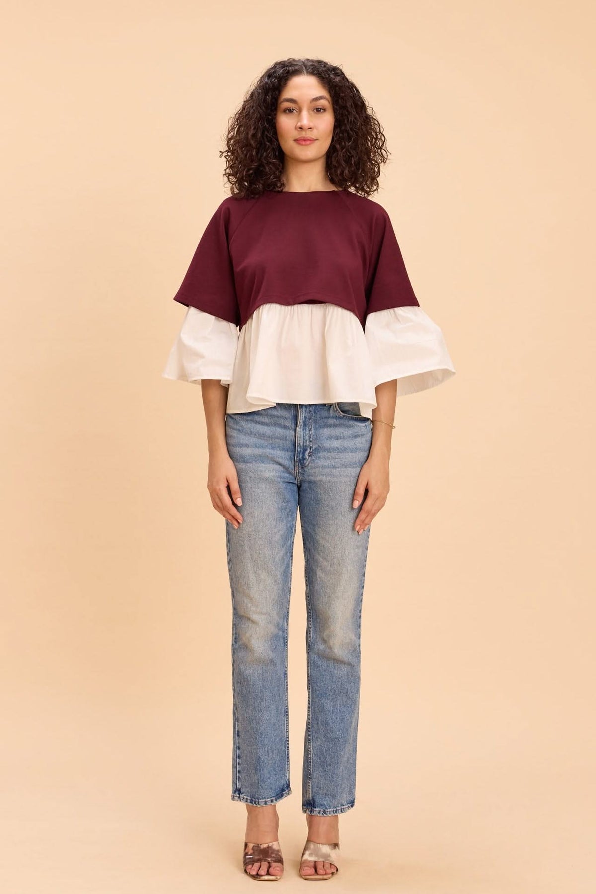 SELENE FAUX LAYERED PEPLUM T-SHIRT - Sunday Story