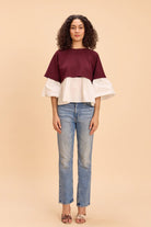 SELENE FAUX LAYERED PEPLUM T-SHIRT - Sunday Story