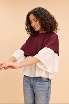 SELENE FAUX LAYERED PEPLUM T-SHIRT - Sunday Story