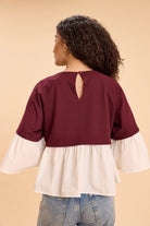 SELENE FAUX LAYERED PEPLUM T-SHIRT - Sunday Story