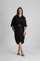 SHIRI RELAXED KAFTAN MIDI DRESS WITH ADJUSTABLE BELT - Sunday Story