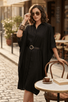 SHIRI RELAXED KAFTAN MIDI DRESS WITH ADJUSTABLE BELT - Sunday Story