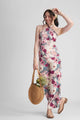 STACIA CO-ORD SET WITH HALTER TOP AND STRAIGHT PANTS IN PRINTED VISCOSE