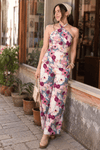 STACIA CO-ORD SET WITH HALTER TOP AND STRAIGHT PANTS IN PRINTED VISCOSE - Sunday Story