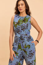 SUNNY PRINTED COTTON DENIM VEST AND PANTS CO-ORD SET - Sunday Story