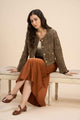 TARA CROPPED TWEED JACKET WITH JEWEL BUTTONS