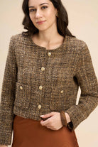 TARA CROPPED TWEED JACKET WITH JEWEL BUTTONS - Sunday Story