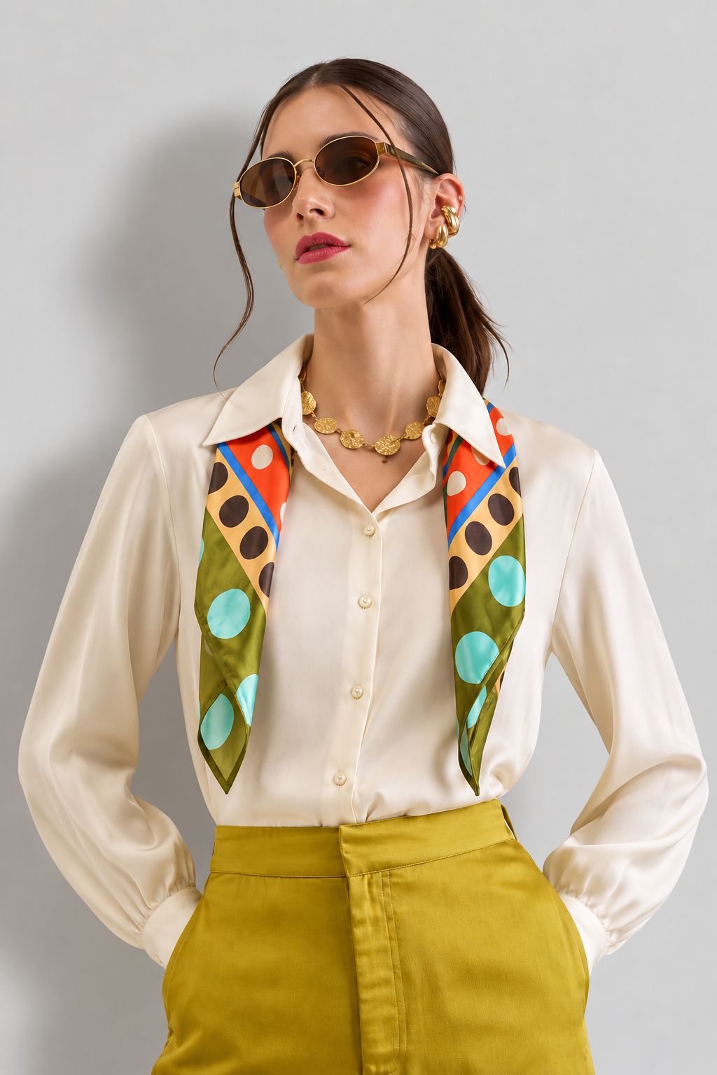 TRACY POLKA DOT PRINTED SCARF - Sunday Story