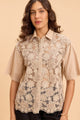 TULIP 3D FLORAL LACE SHORT SLEEVE SHIRT
