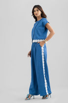 VELORA COORD SET WITH CONTRAST LACE DETAIL AND STATEMENT BUTTONS - Sunday Story