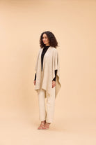 WINNY LACE JACQUARD FRONT OPEN KNITTED CAPE - Sunday Story