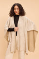 WINNY LACE JACQUARD FRONT OPEN KNITTED CAPE