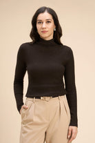 YARA TEXTURED SUPER-STRETCH FINE KNIT HIGH NECK TOP - Sunday Story