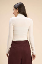 YARA TEXTURED SUPER-STRETCH FINE KNIT HIGH NECK TOP - Sunday Story
