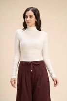 YARA TEXTURED SUPER-STRETCH FINE KNIT HIGH NECK TOP - Sunday Story