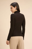 YARA TEXTURED SUPER-STRETCH FINE KNIT HIGH NECK TOP - Sunday Story
