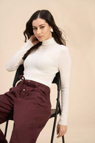 YARA TEXTURED SUPER-STRETCH FINE KNIT HIGH NECK TOP - Sunday Story